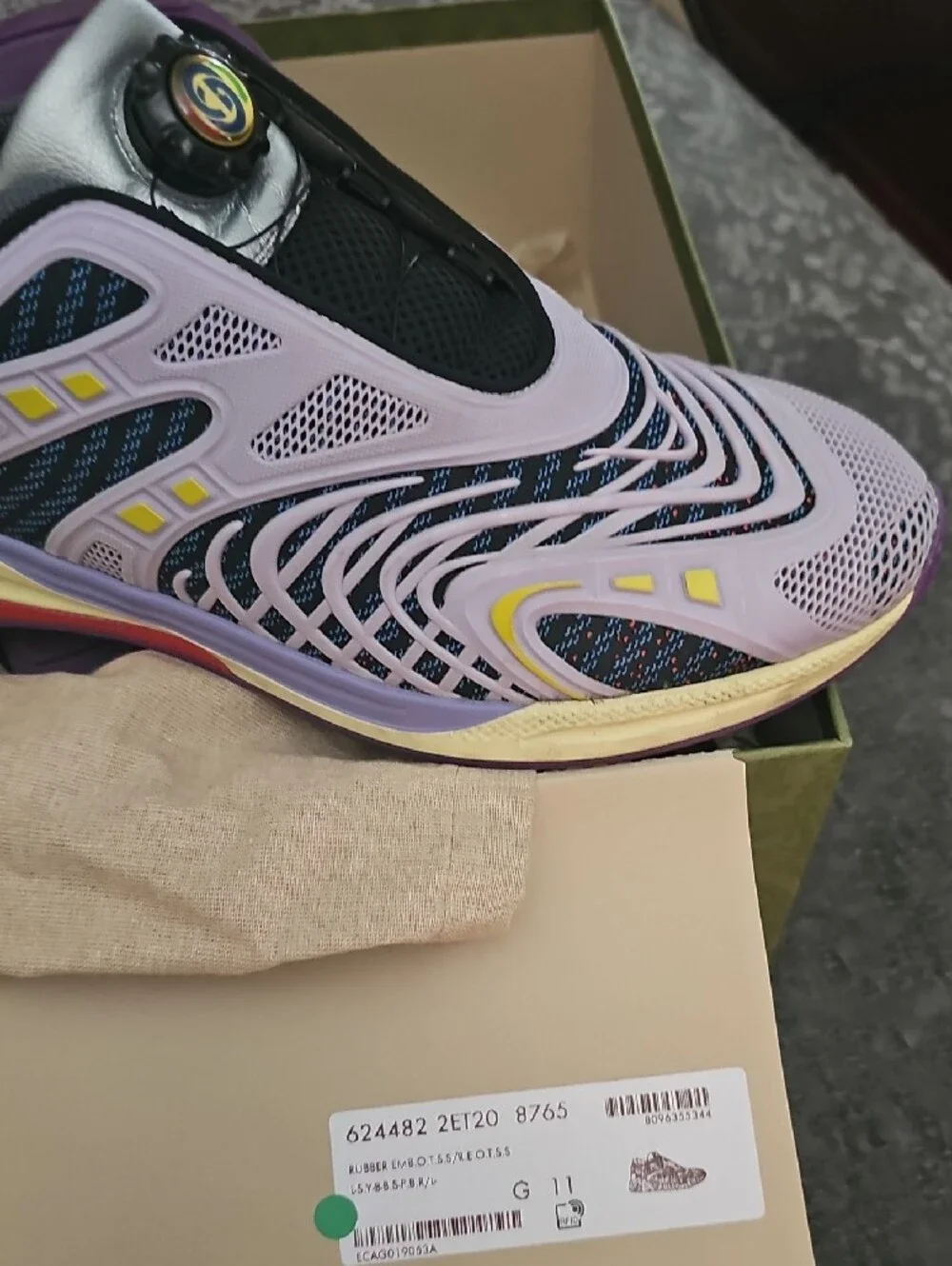 Gucci Lavender and Purple Mesh Runner Sneakers